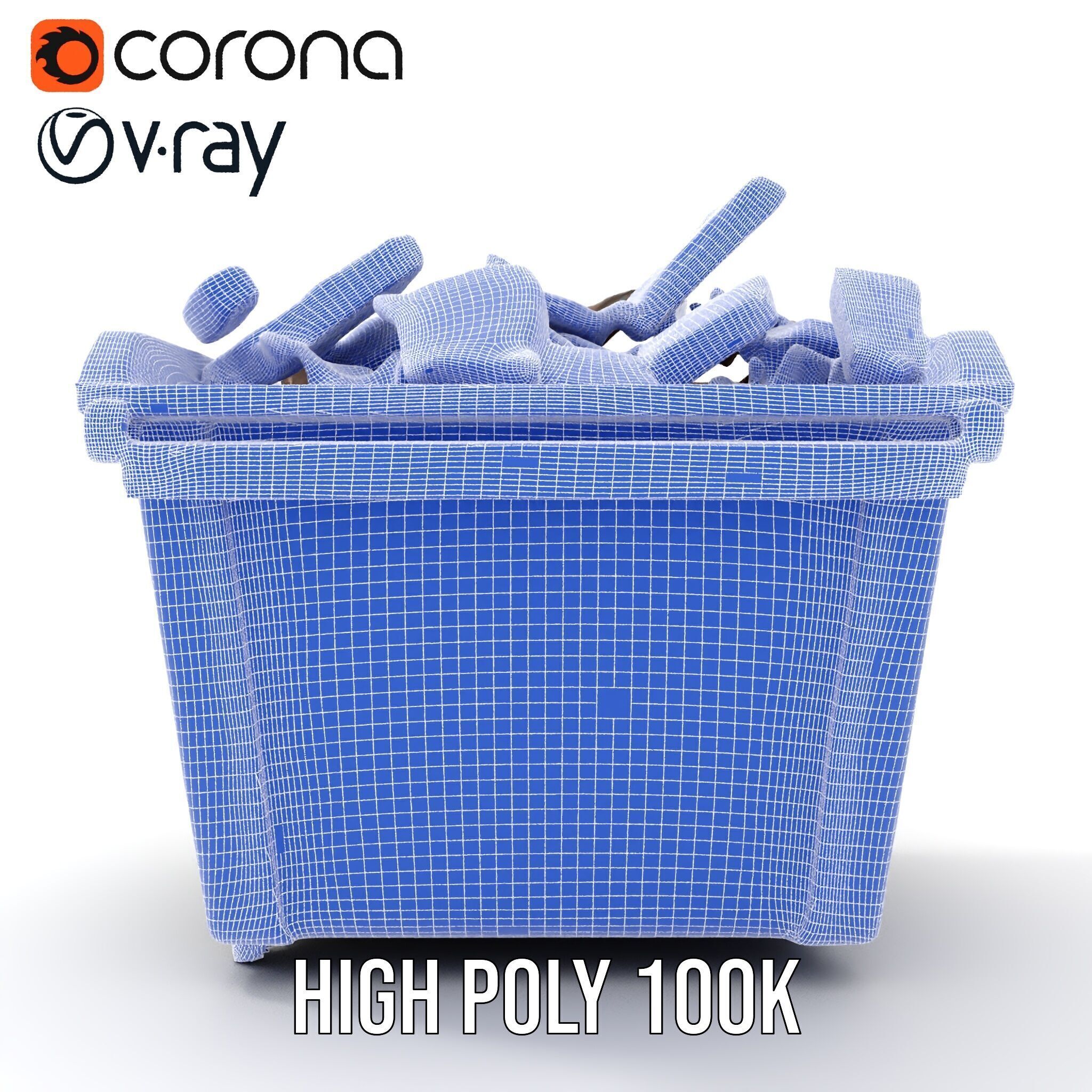 Construction Dumpster with Debris Model Pack Low-poly 3D model_38