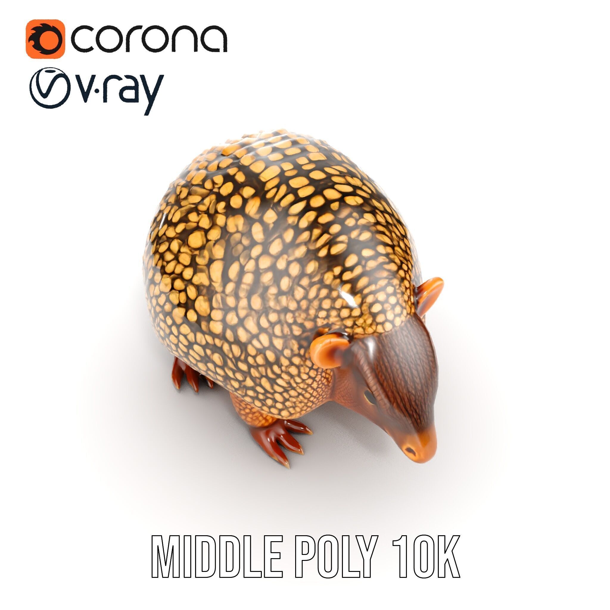 Armadillo D Model Pack with Textured Shell Low-poly 3D model_15
