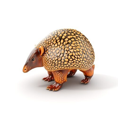 Armadillo D Model Pack with Textured Shell Low-poly 3D model