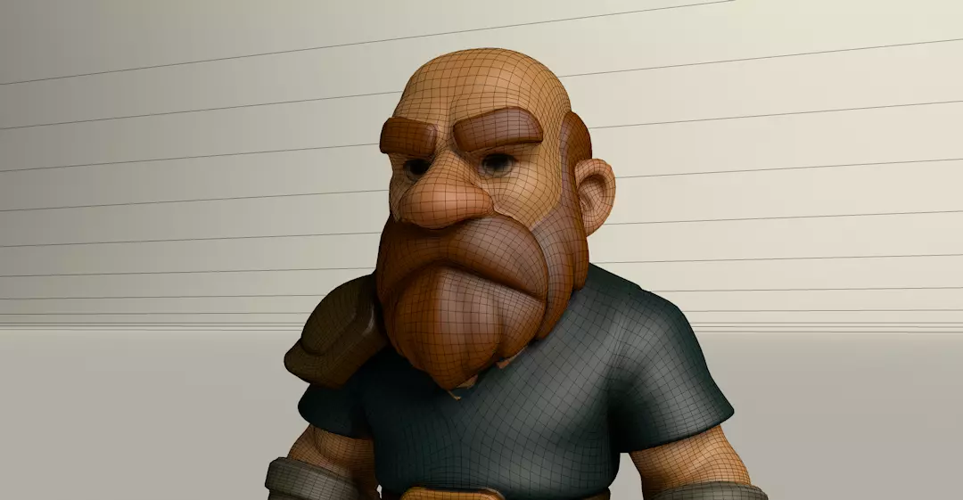 Stylized Game Ready Human Character Rigged named Opa Low-poly 3D model
