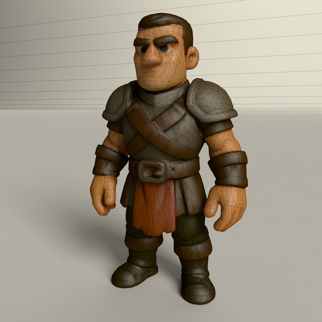 Stylized Game Ready Human Character Rigged named Paris Low-poly 3D model_4