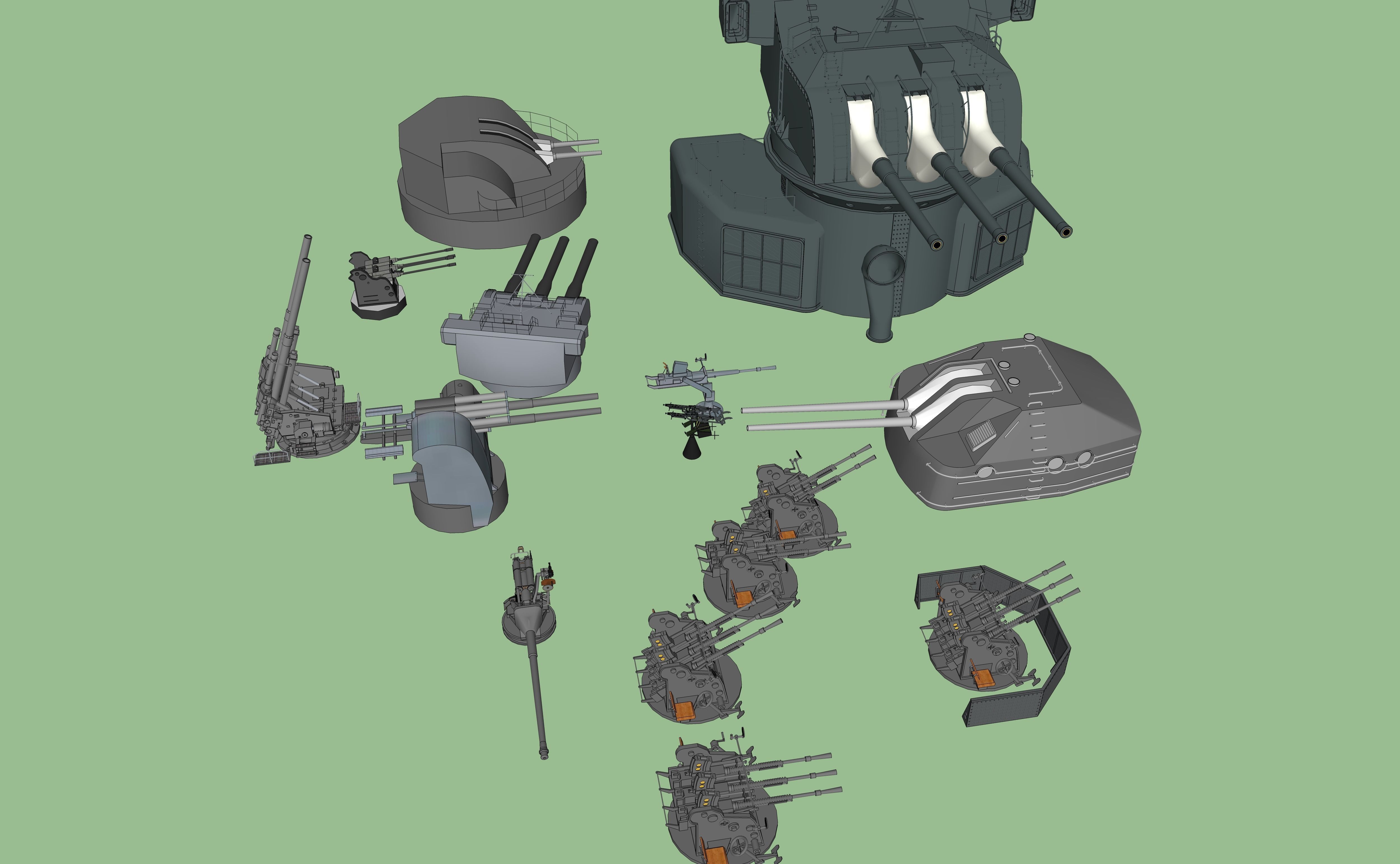 AA gun Free 3D model_0