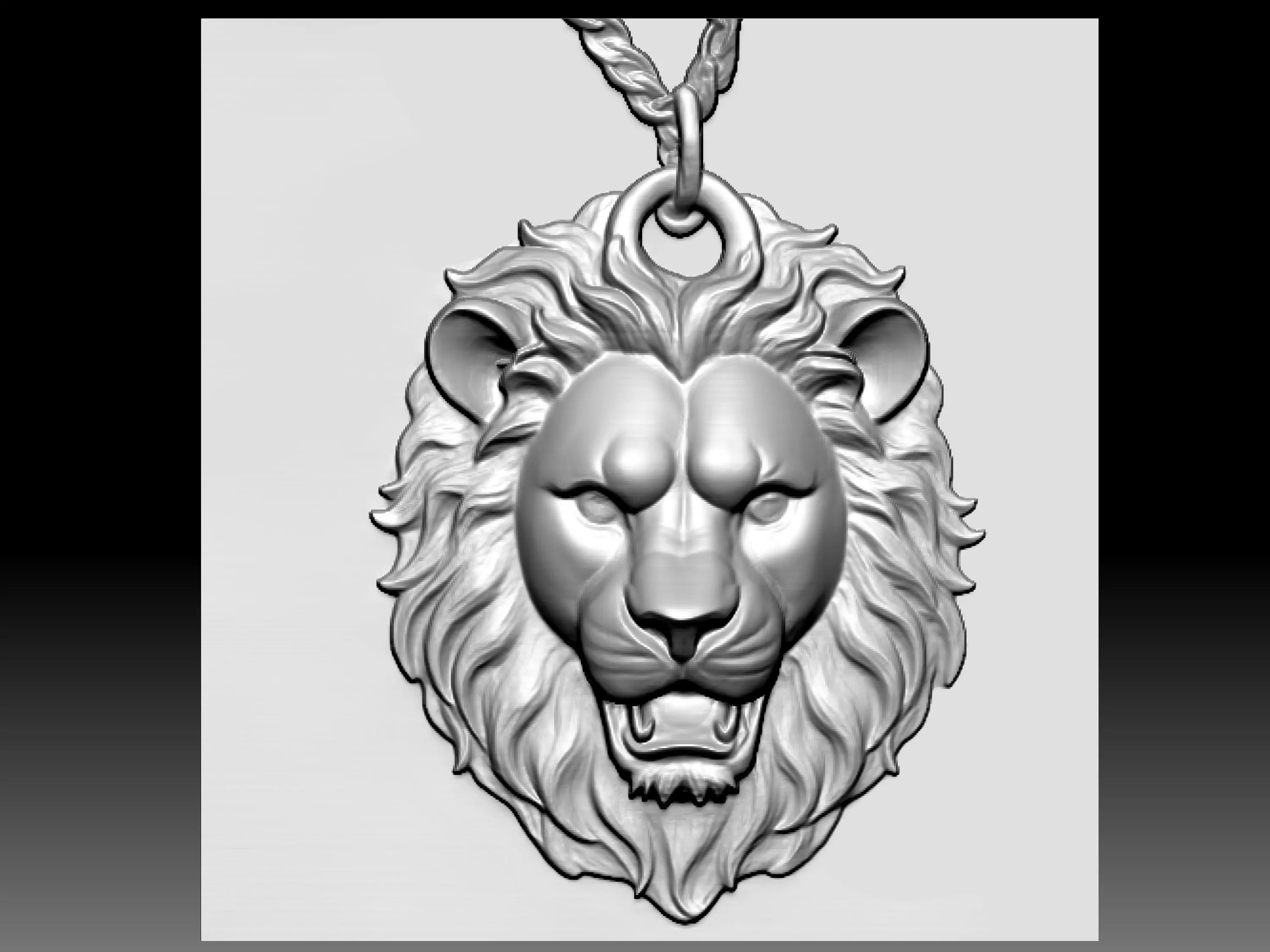 Lion Pendant 3D print model_0