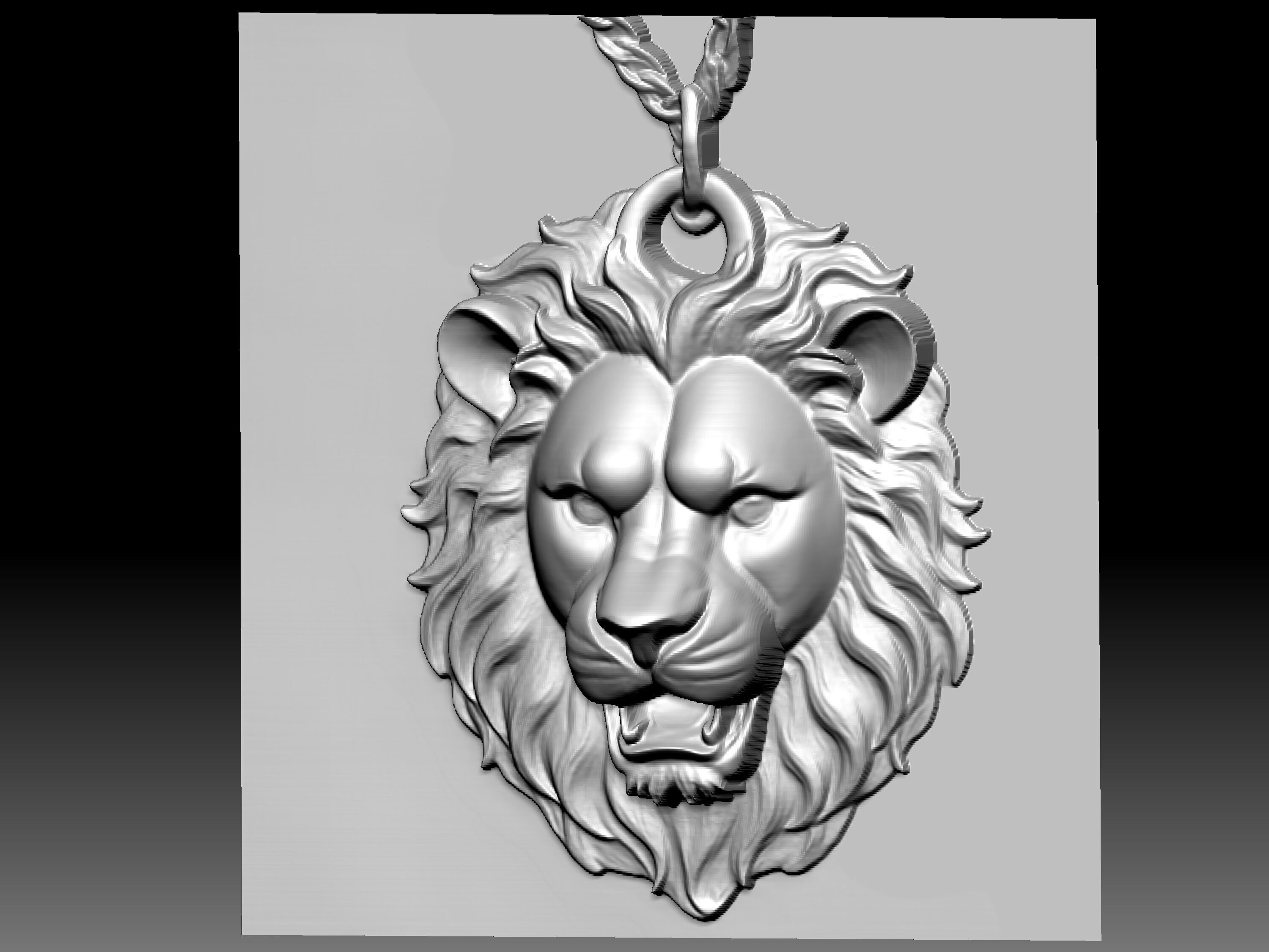 Lion Pendant 3D print model_1