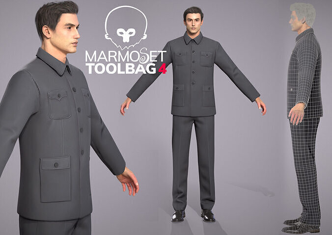 Mao Chinese tunic suit Mao Suit 3D model Low-poly 3D model
