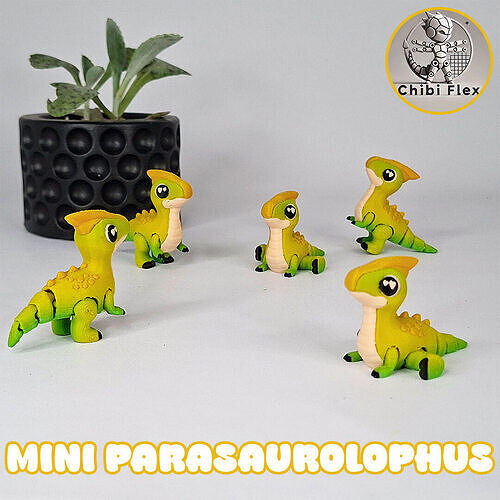 Flexi Mini Parasaurolophus Print In Place No Supports 3D print model