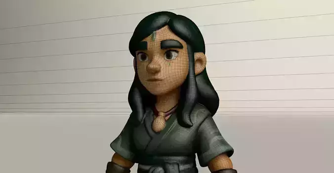 Stylized Game Ready Human Character Rigged named Raki