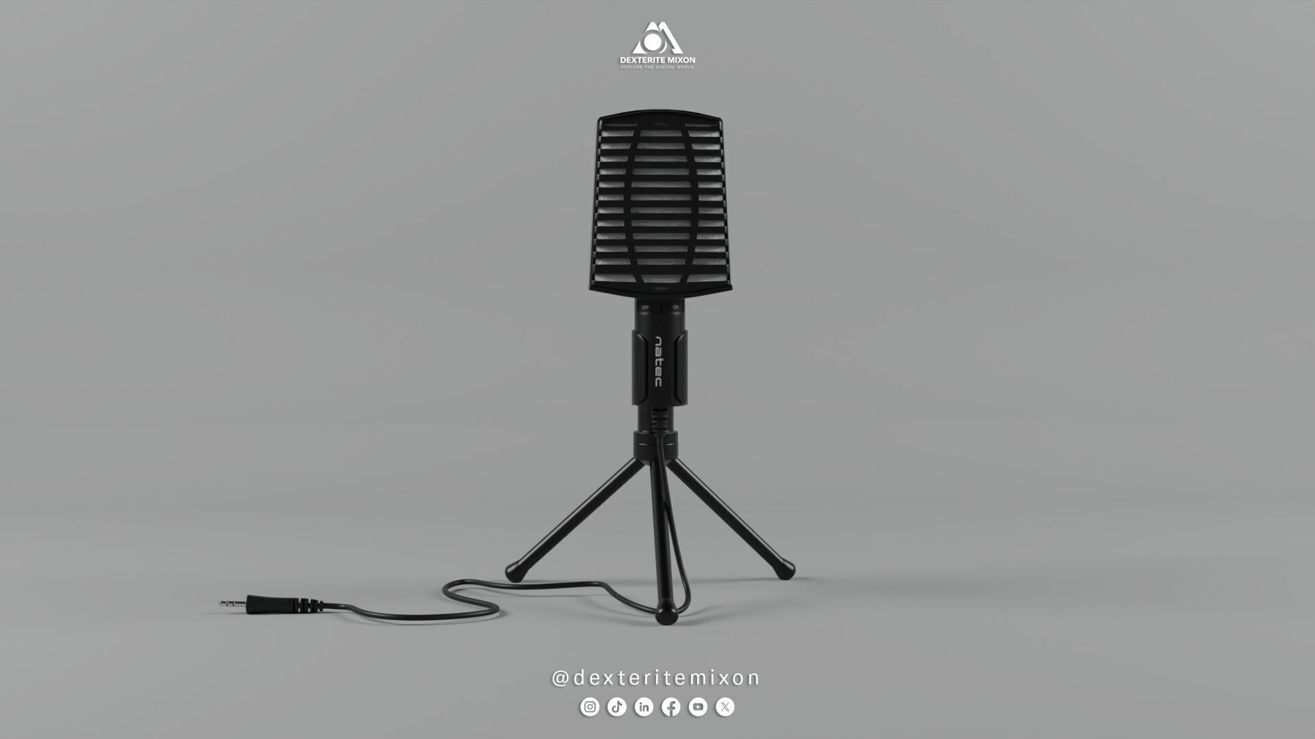 Microphone for office table Low-poly 3D model_2