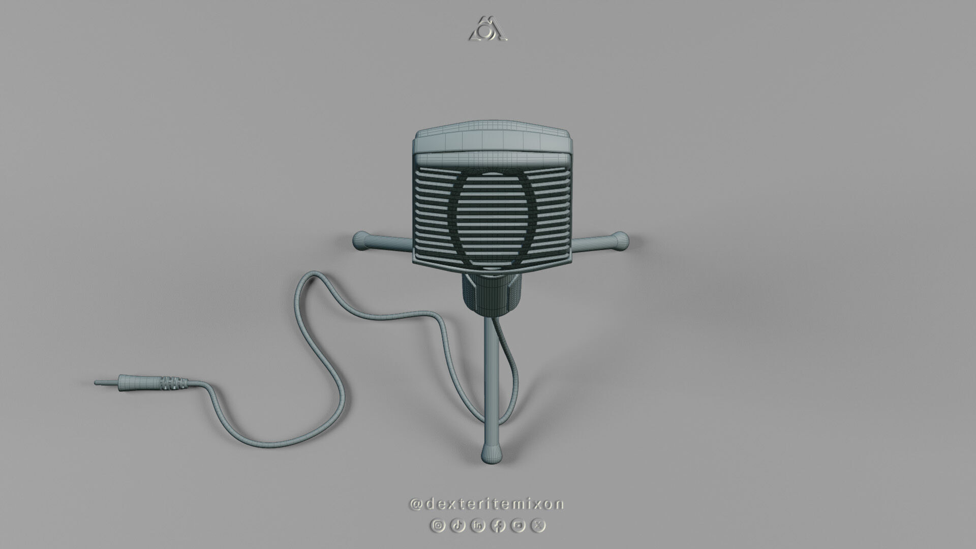Microphone for office table Low-poly 3D model_9