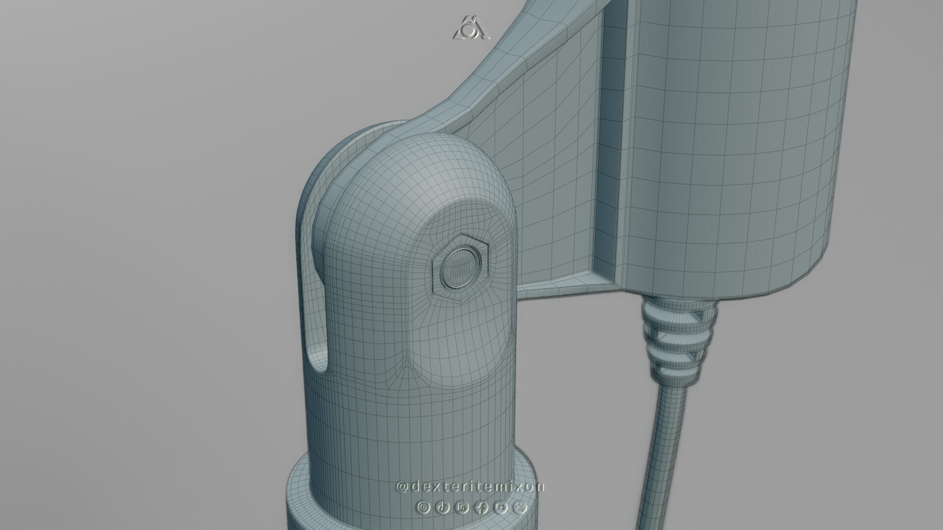 Microphone for office table Low-poly 3D model_11