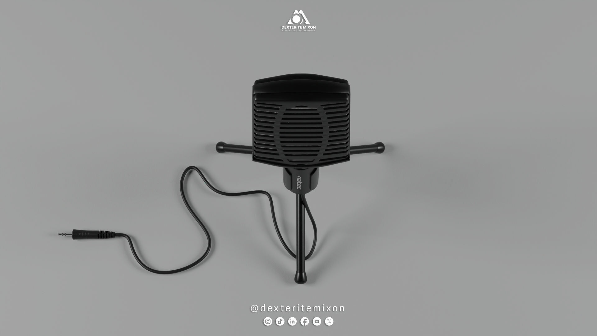 Microphone for office table Low-poly 3D model_3