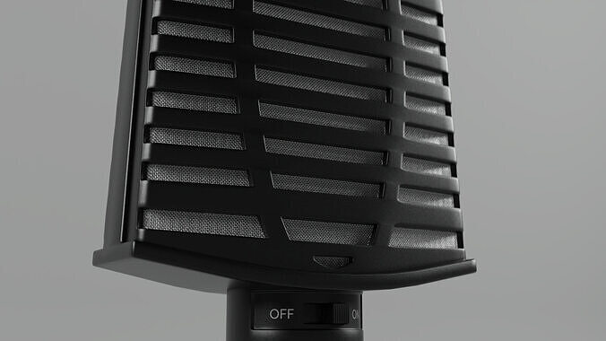 Microphone for office table Low-poly 3D model