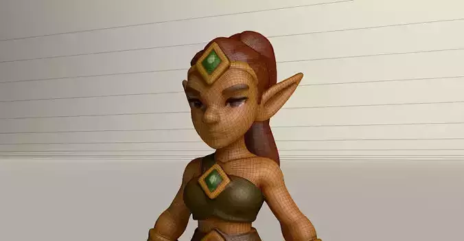 Stylized Game Ready Human Character Rigged named Poli Low-poly 3D model