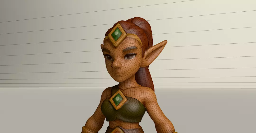 Stylized Game Ready Human Character Rigged named Poli Low-poly 3D model_0