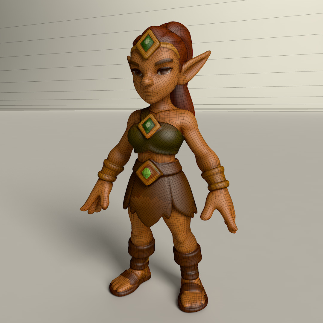 Stylized Game Ready Human Character Rigged named Poli Low-poly 3D model_2