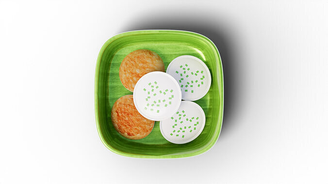 Thai desserts and bakery with International foods 3D model 5
