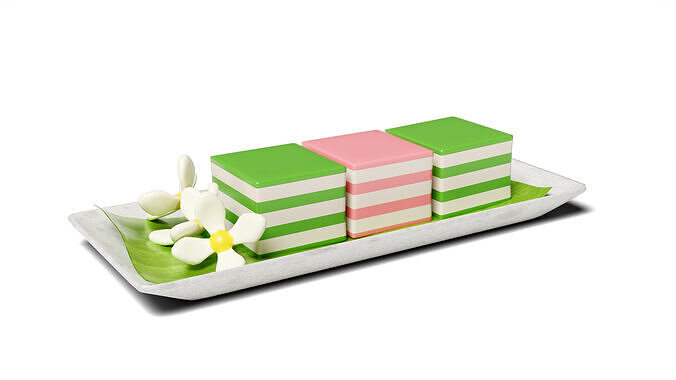 Thai desserts and bakery with International foods 3D model 4