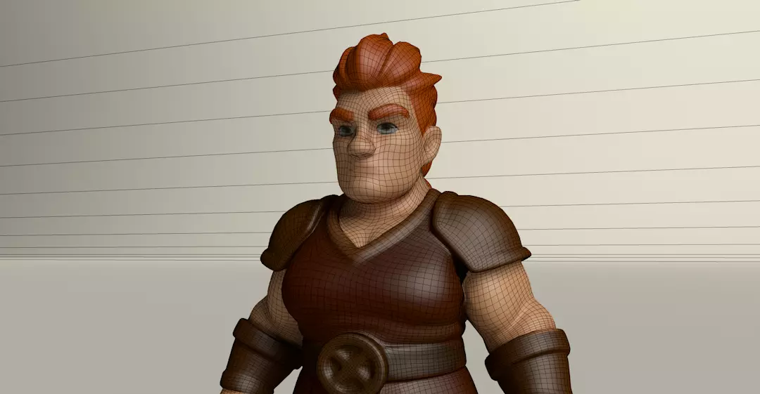 Stylized Game Ready Human Character Rigged named Spartin Low-poly 3D model_0