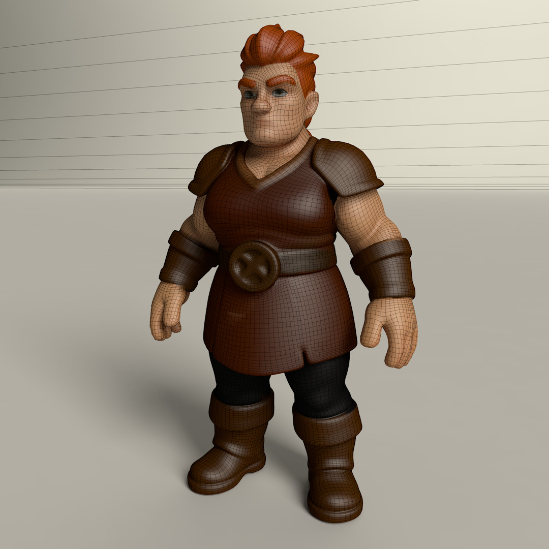 Stylized Game Ready Human Character Rigged named Spartin Low-poly 3D model_2