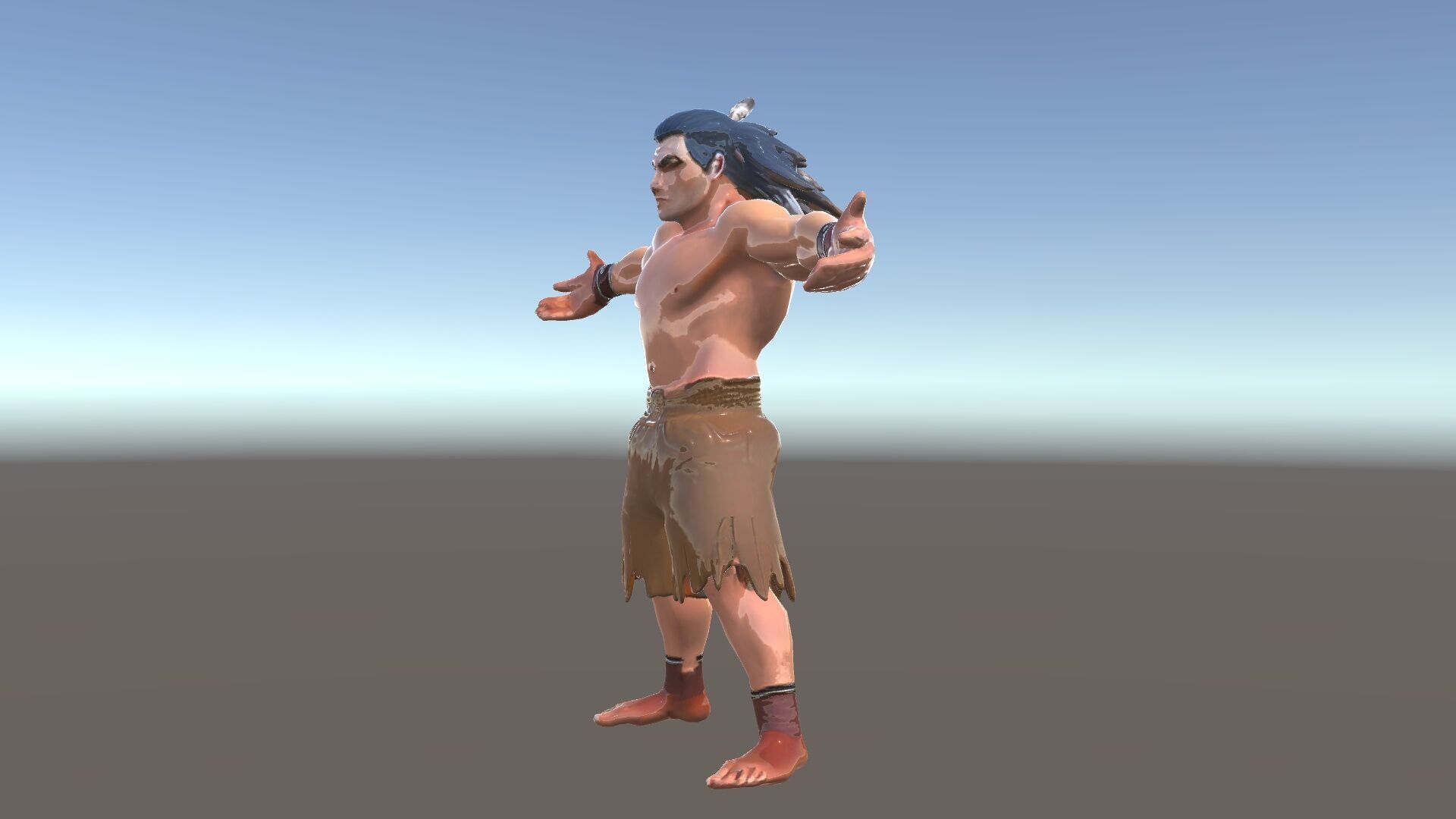 Warrior of the Plains  Rigged and Animated D Character Model Low-poly 3D model_39