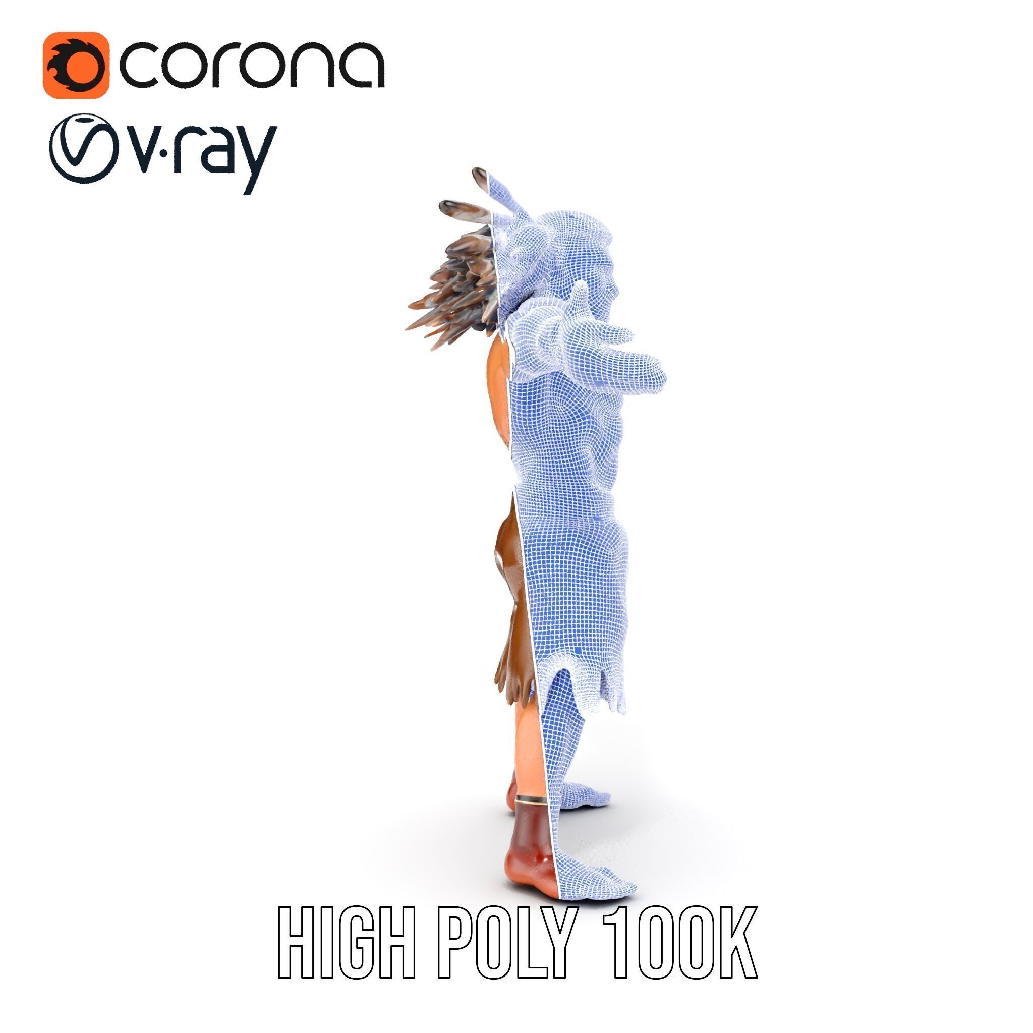 Warrior of the Plains  Rigged and Animated D Character Model Low-poly 3D model_40