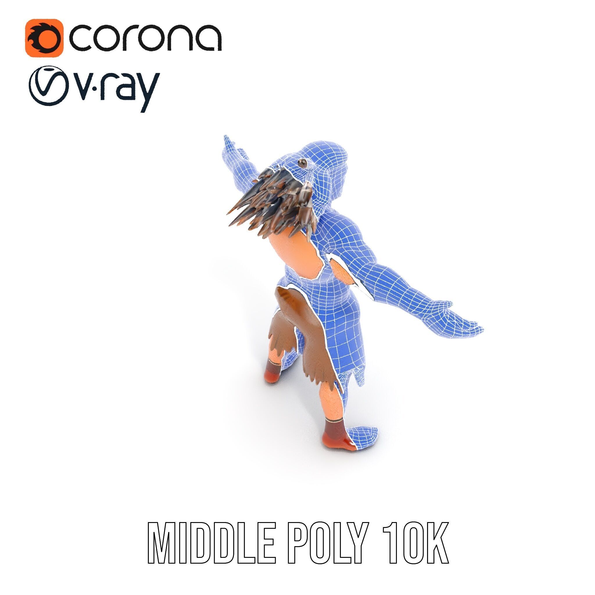 Warrior of the Plains  Rigged and Animated D Character Model Low-poly 3D model_37