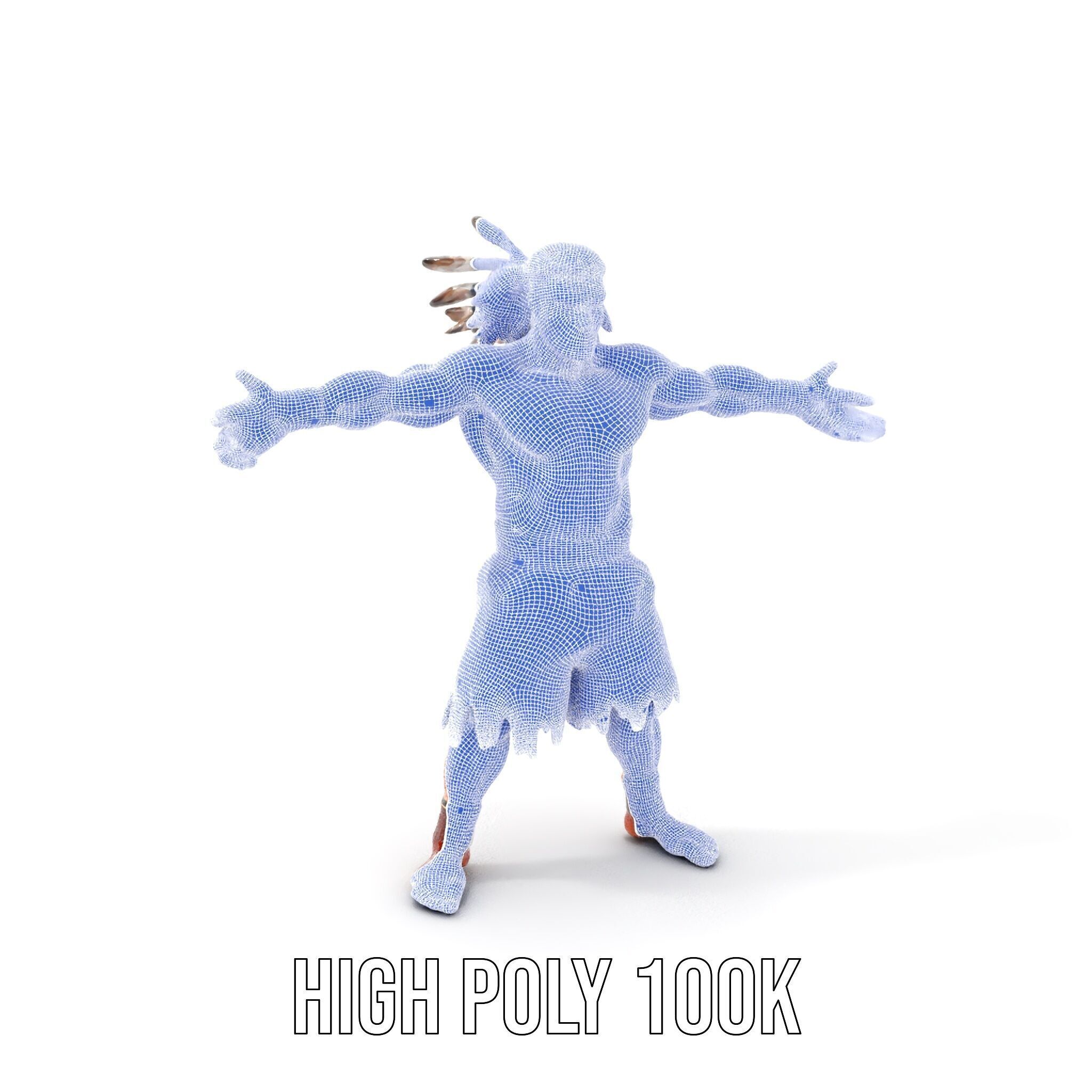 Warrior of the Plains  Rigged and Animated D Character Model Low-poly 3D model_4