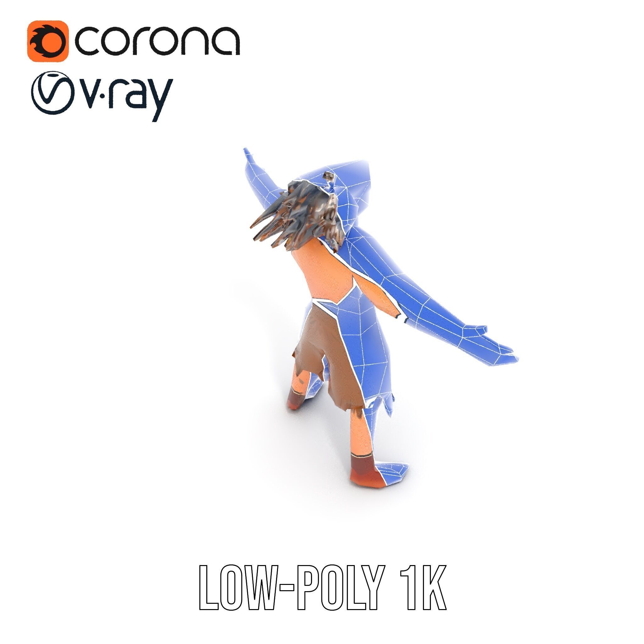 Warrior of the Plains  Rigged and Animated D Character Model Low-poly 3D model_26