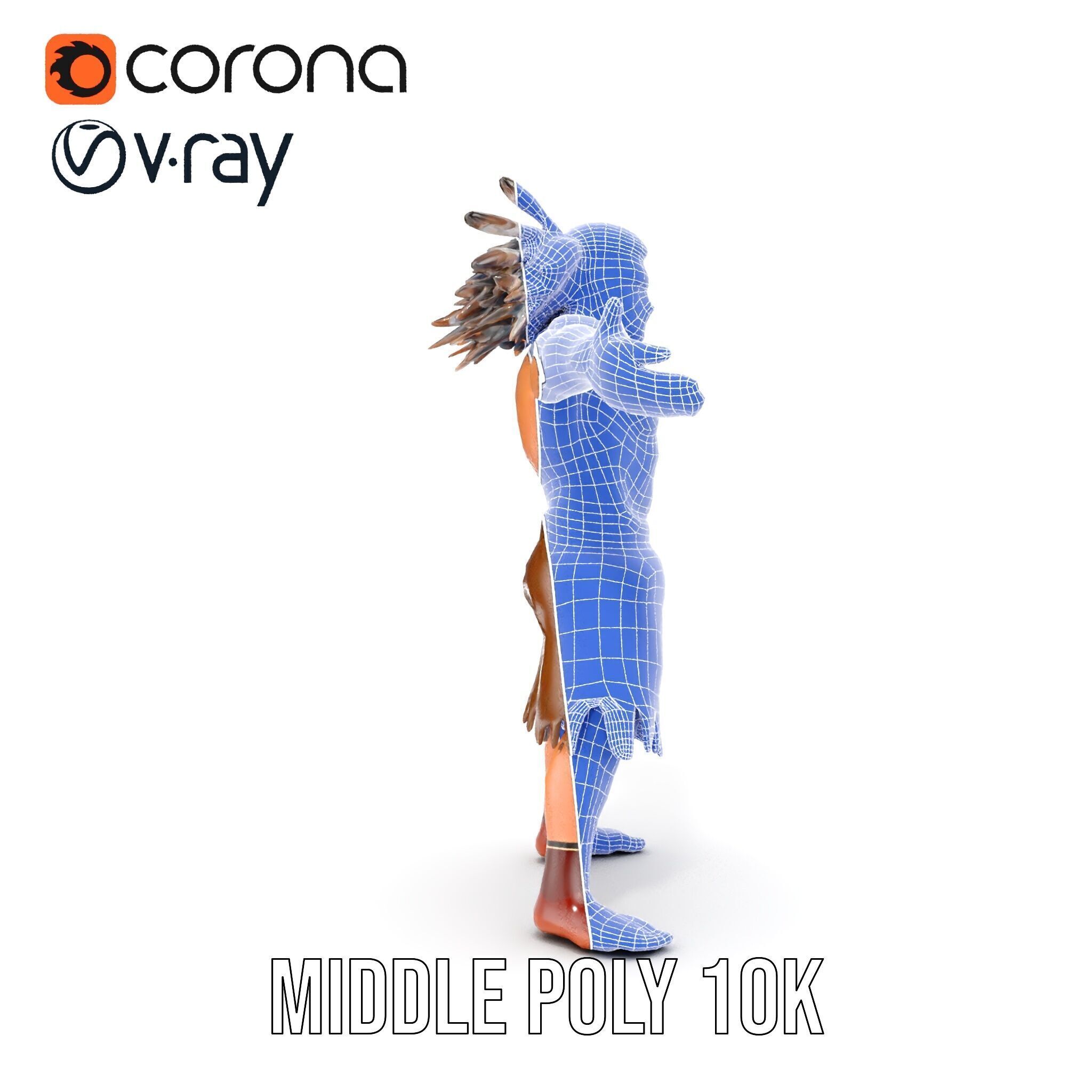 Warrior of the Plains  Rigged and Animated D Character Model Low-poly 3D model_34