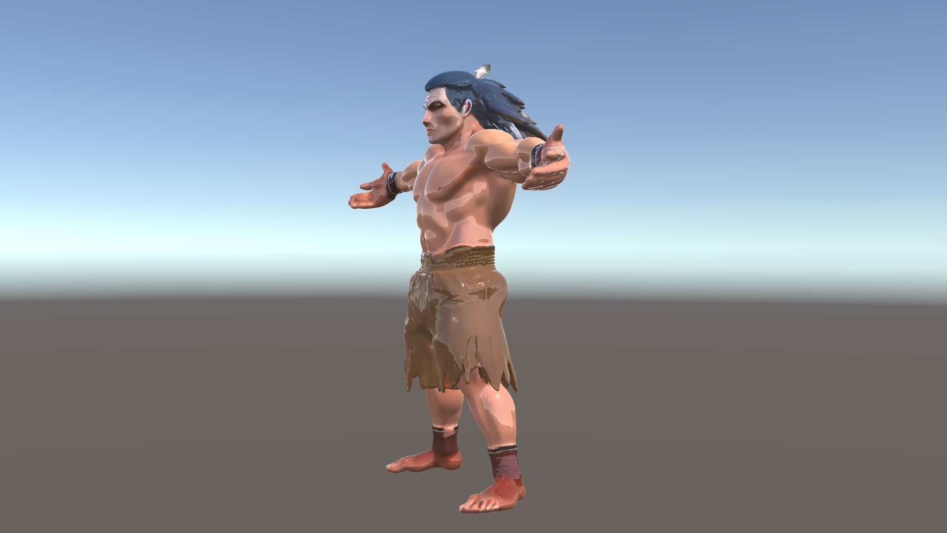Warrior of the Plains  Rigged and Animated D Character Model Low-poly 3D model_5