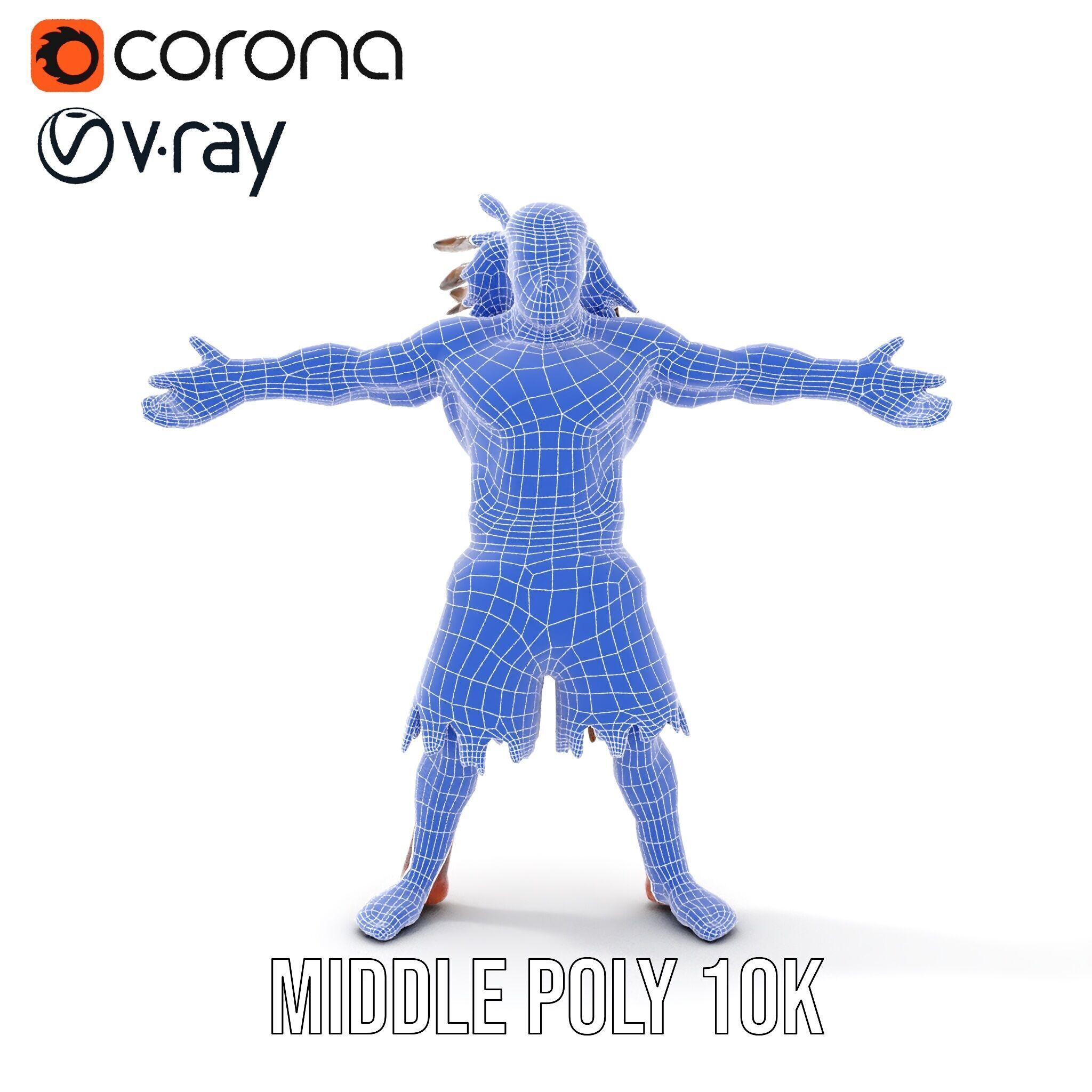 Warrior of the Plains  Rigged and Animated D Character Model Low-poly 3D model_31