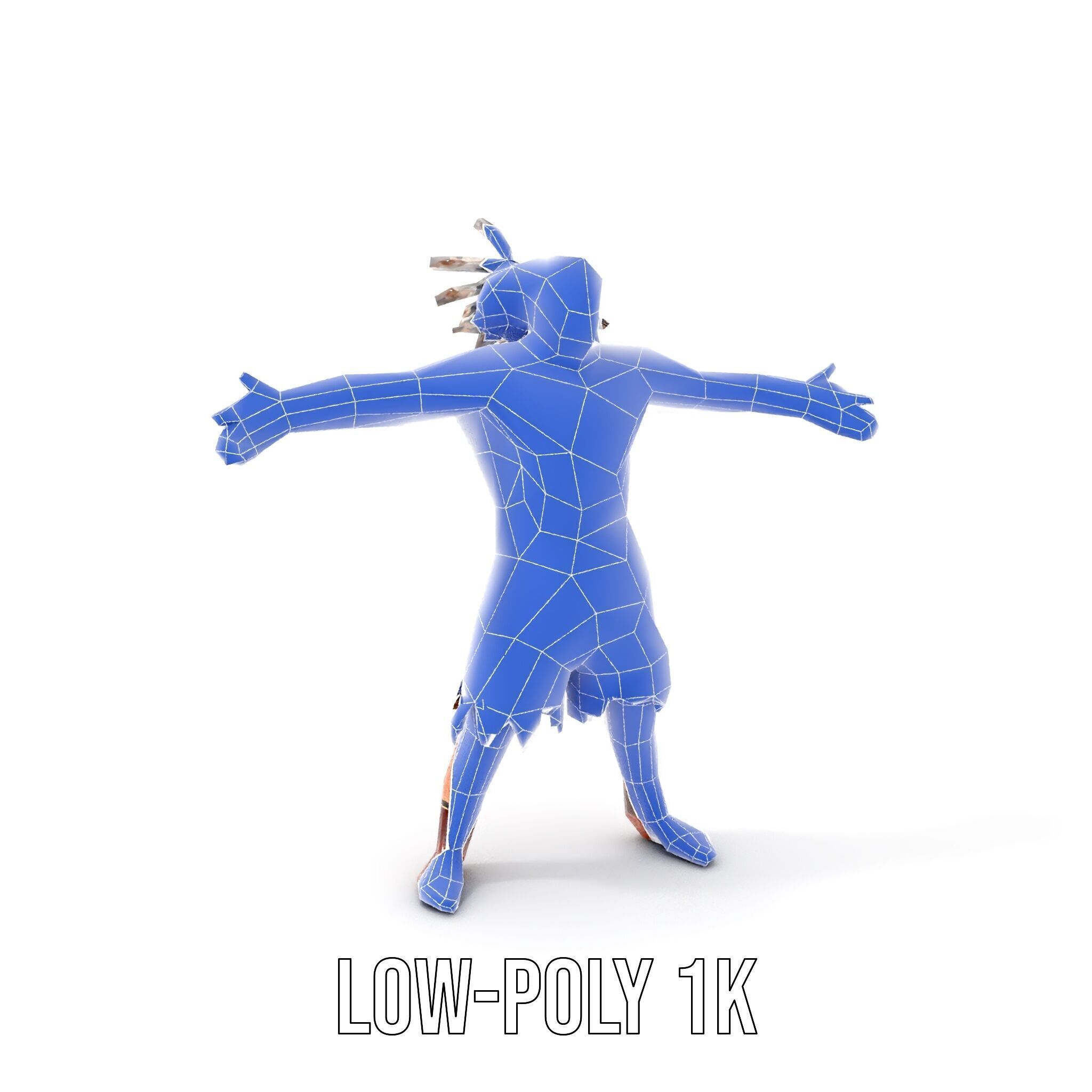 Warrior of the Plains  Rigged and Animated D Character Model Low-poly 3D model_22