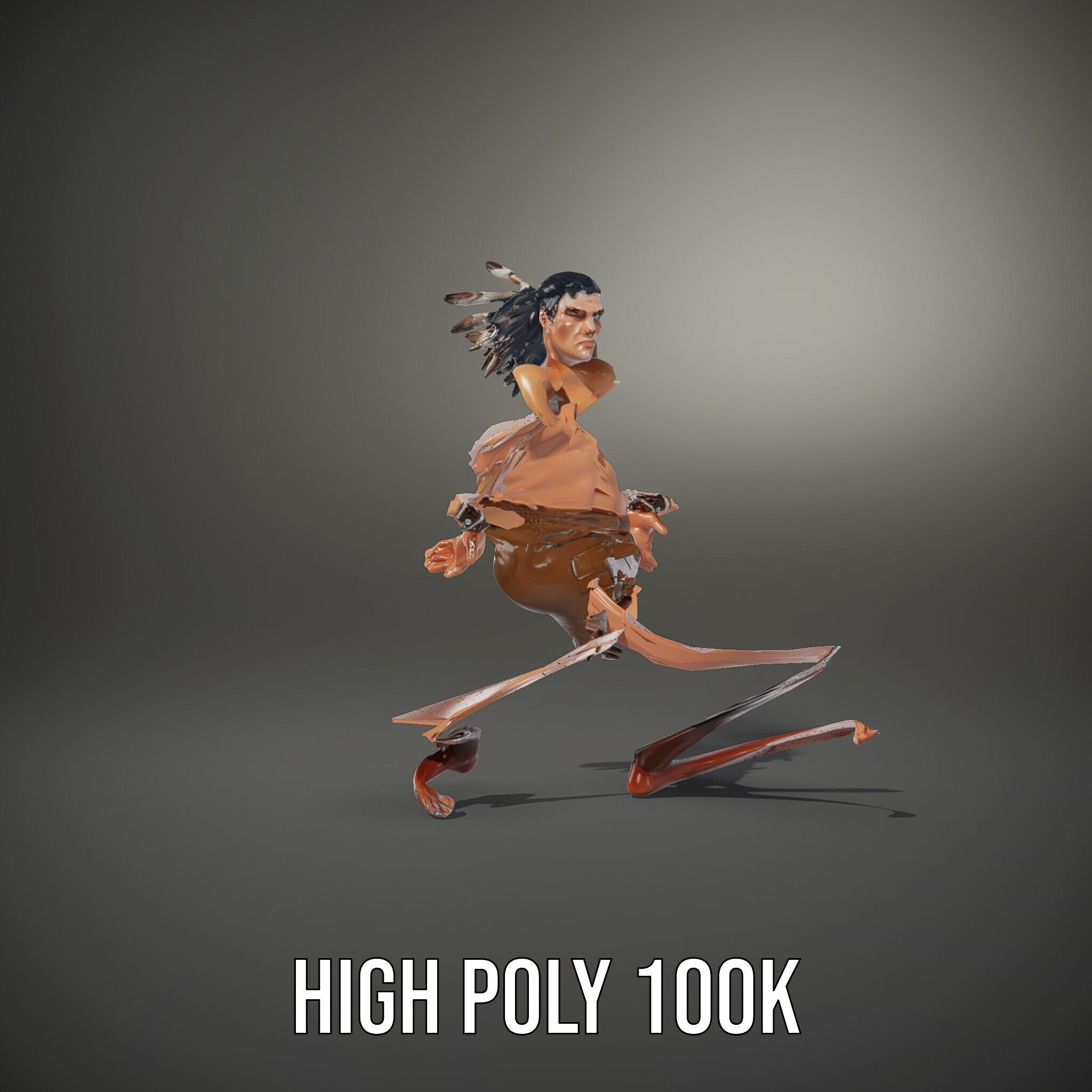 Warrior of the Plains  Rigged and Animated D Character Model Low-poly 3D model_8