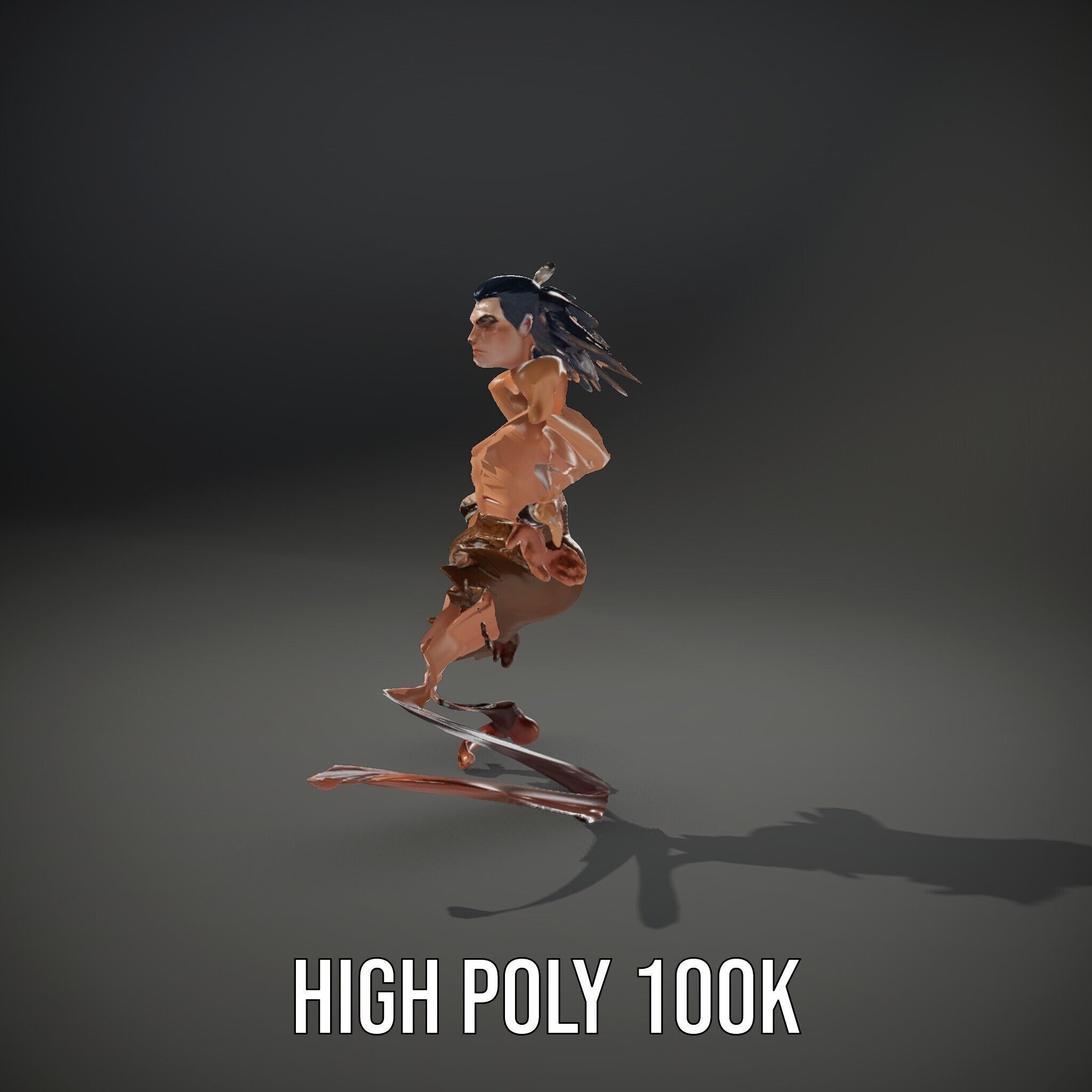 Warrior of the Plains  Rigged and Animated D Character Model Low-poly 3D model_11