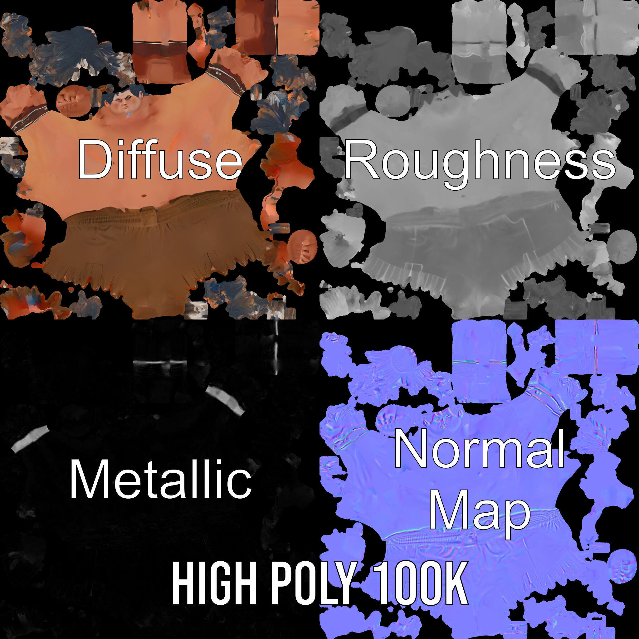 Warrior of the Plains  Rigged and Animated D Character Model Low-poly 3D model_3