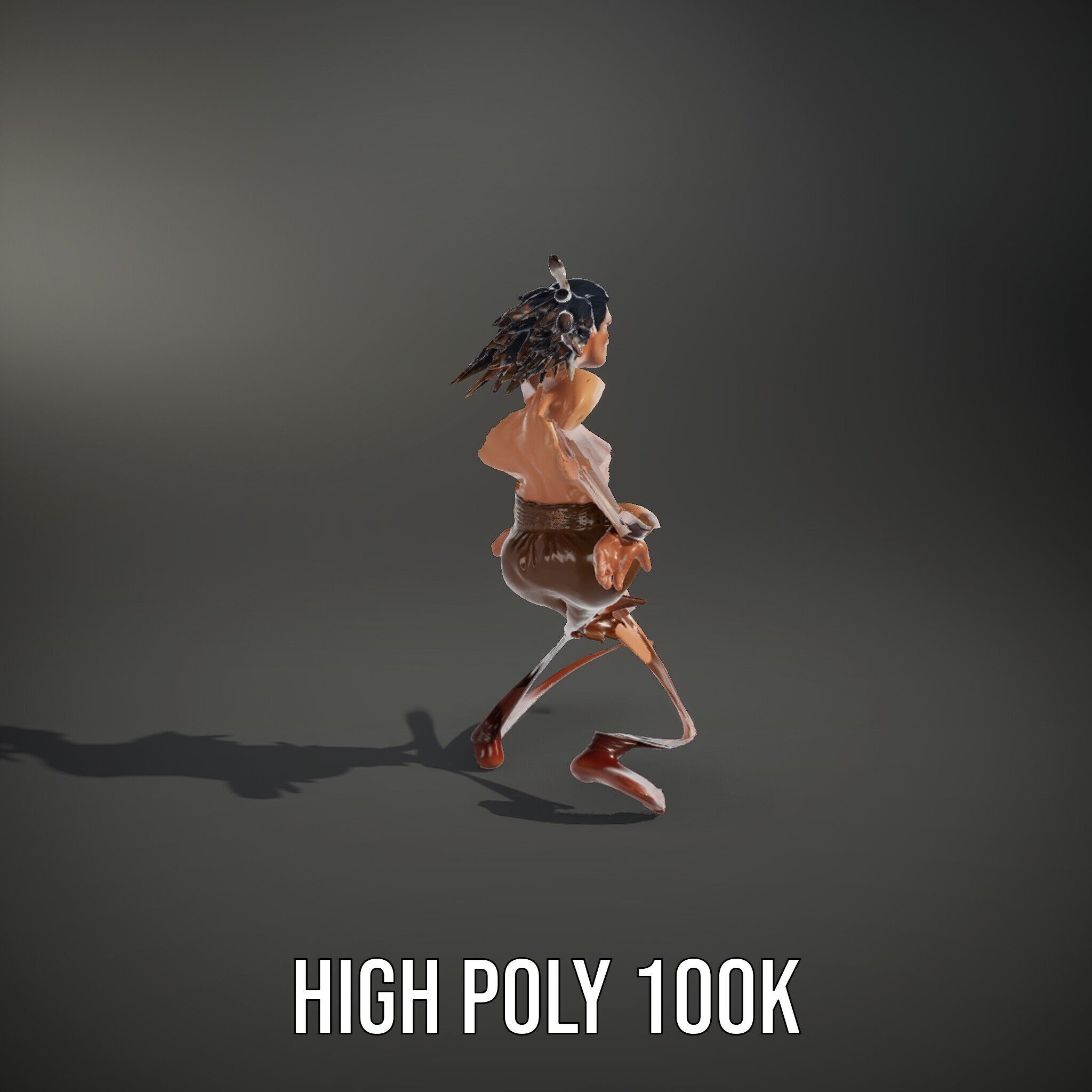 Warrior of the Plains  Rigged and Animated D Character Model Low-poly 3D model_14
