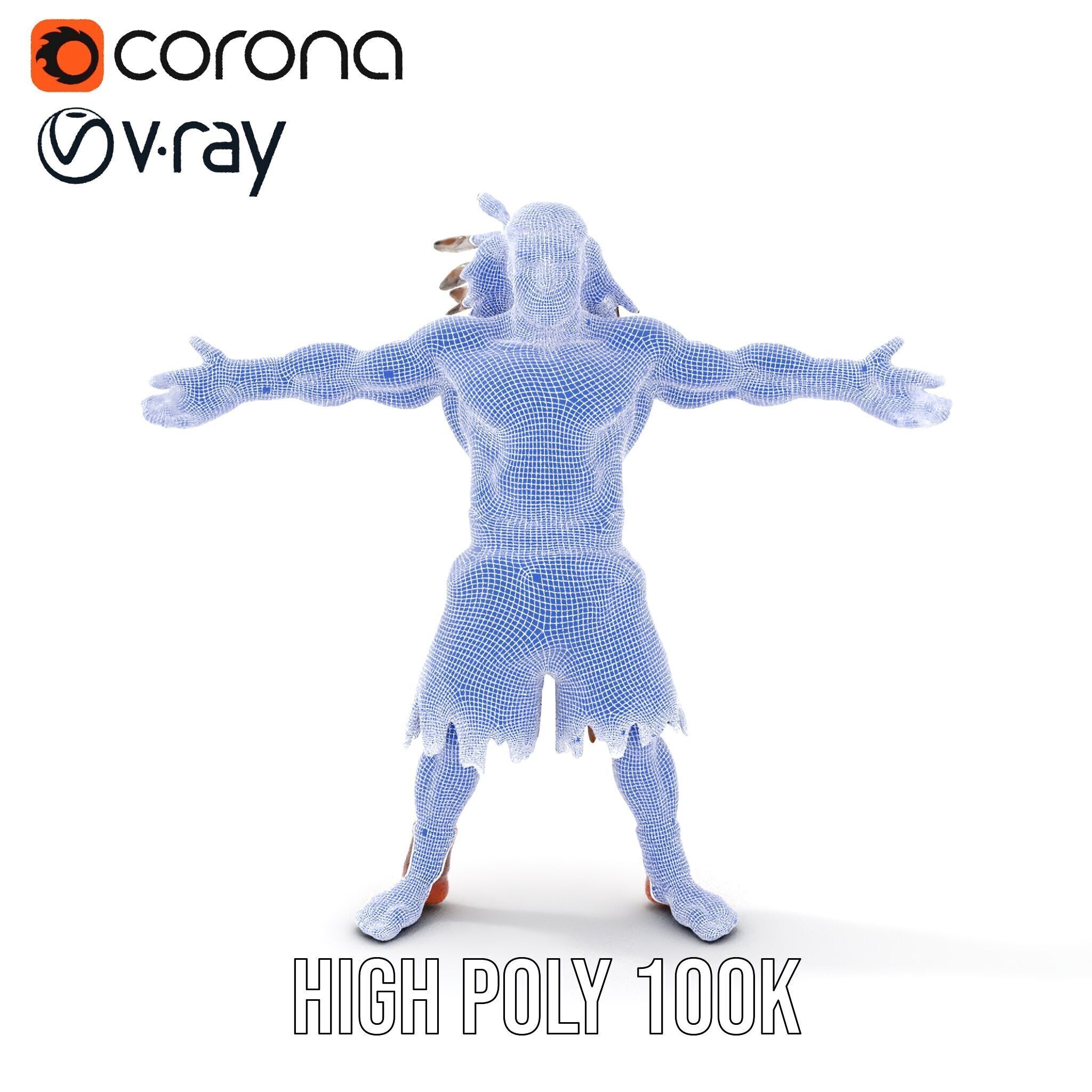 Warrior of the Plains  Rigged and Animated D Character Model Low-poly 3D model_36