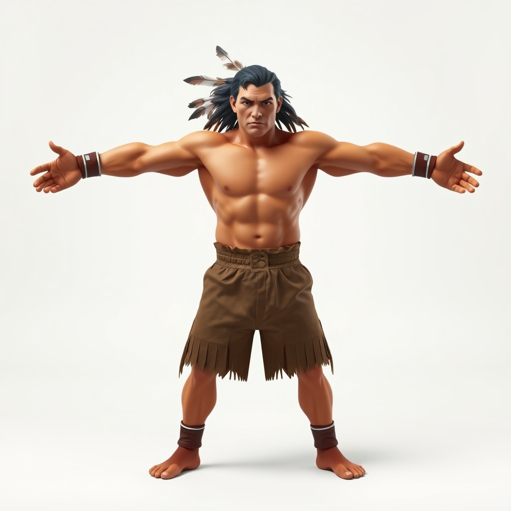 Warrior of the Plains  Rigged and Animated D Character Model Low-poly 3D model_2