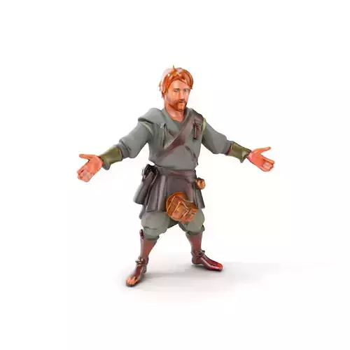 Medieval Ranger Rigged and Animated D Character Model Low-poly 3D model