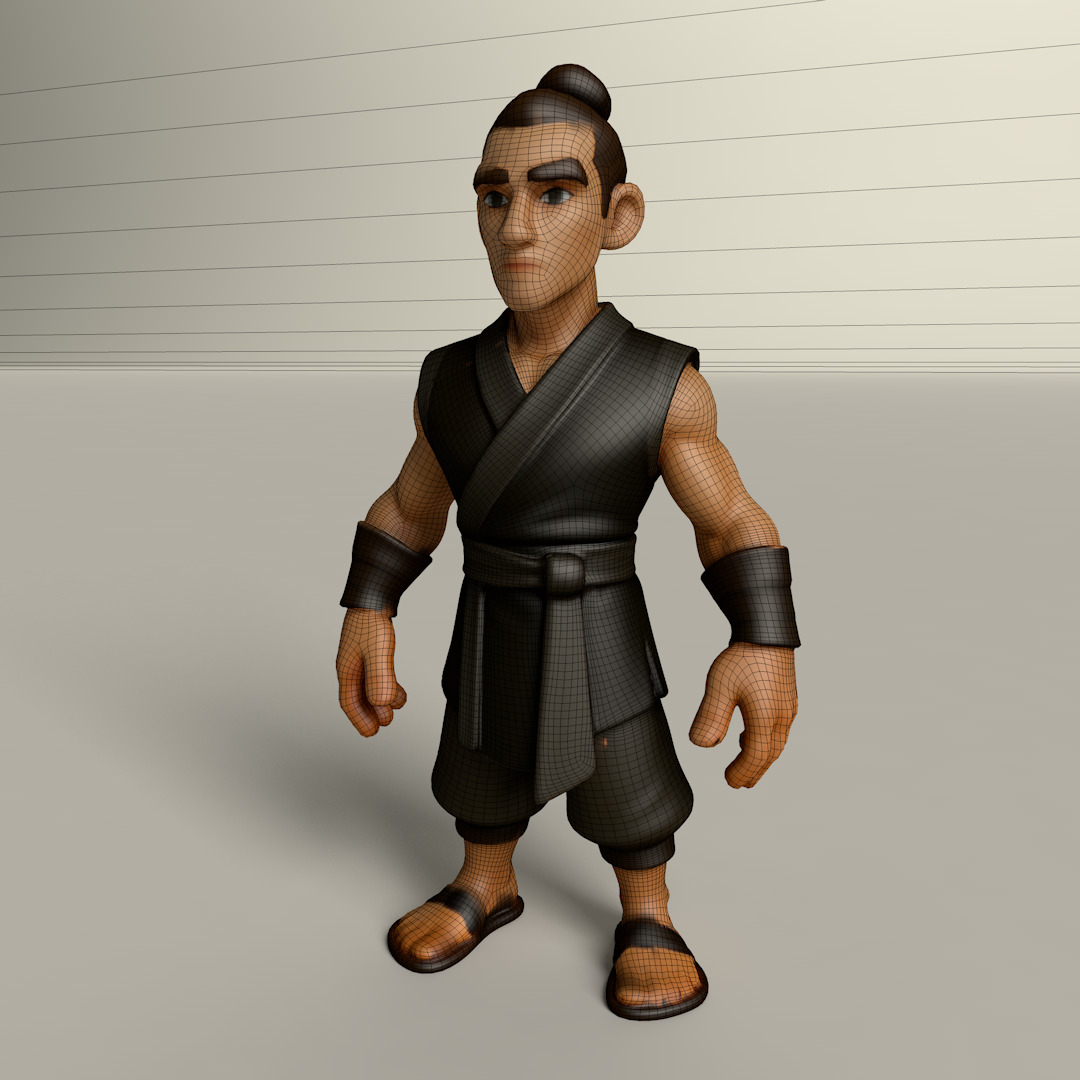 Stylized Game Ready Human Character Rigged named Tanapou Low-poly 3D model_2