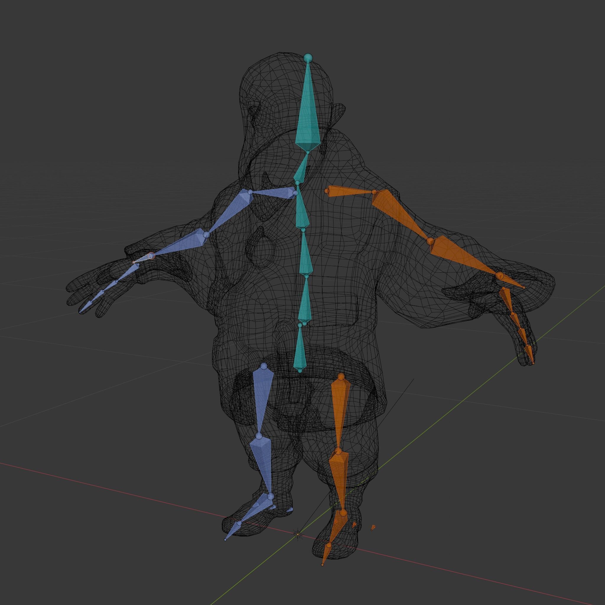 Elderly Adventurer Wizard Rigged and Animated D Character Model Low-poly 3D model_6