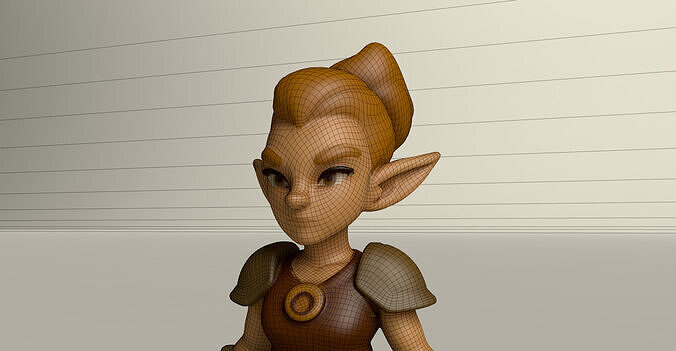 Stylized Game Ready Human Character Rigged named Tara Low-poly 3D model