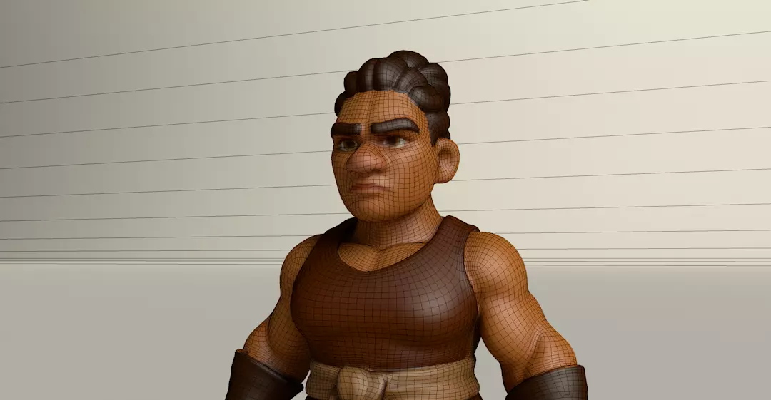 Stylized Game Ready Human Character Rigged named Testa Low-poly 3D model_0