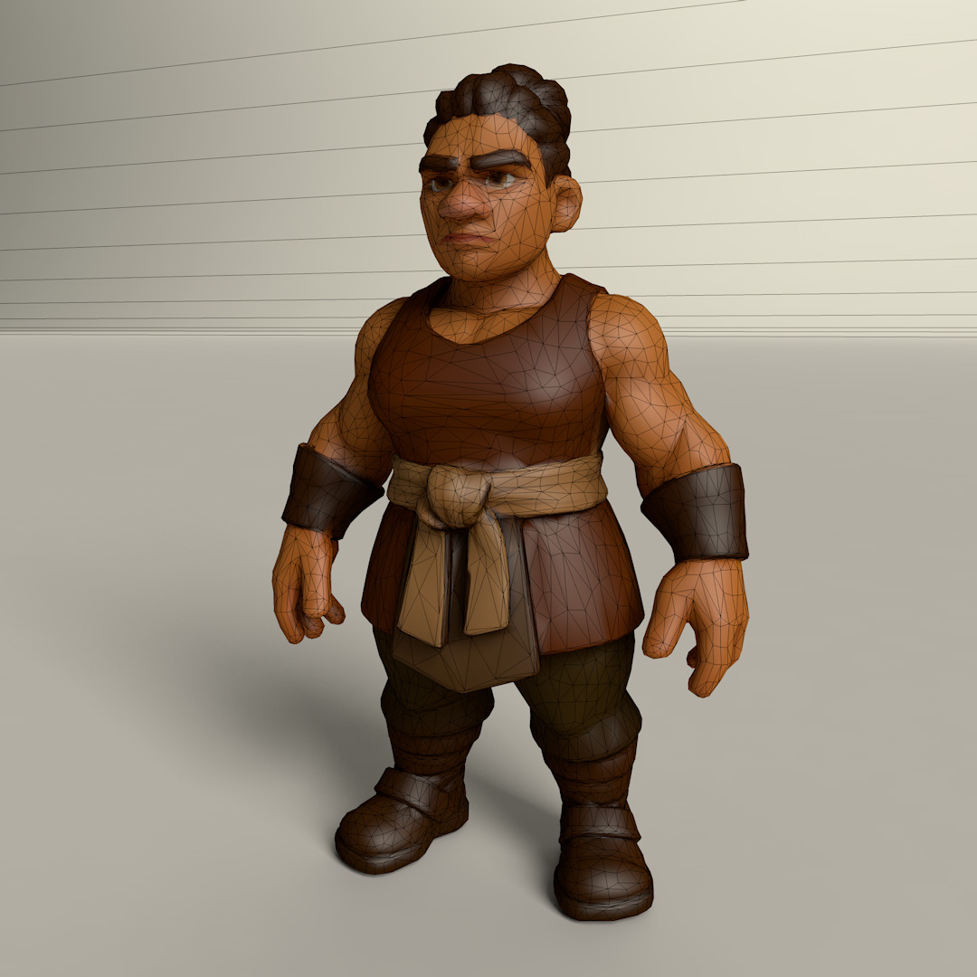 Stylized Game Ready Human Character Rigged named Testa Low-poly 3D model_4