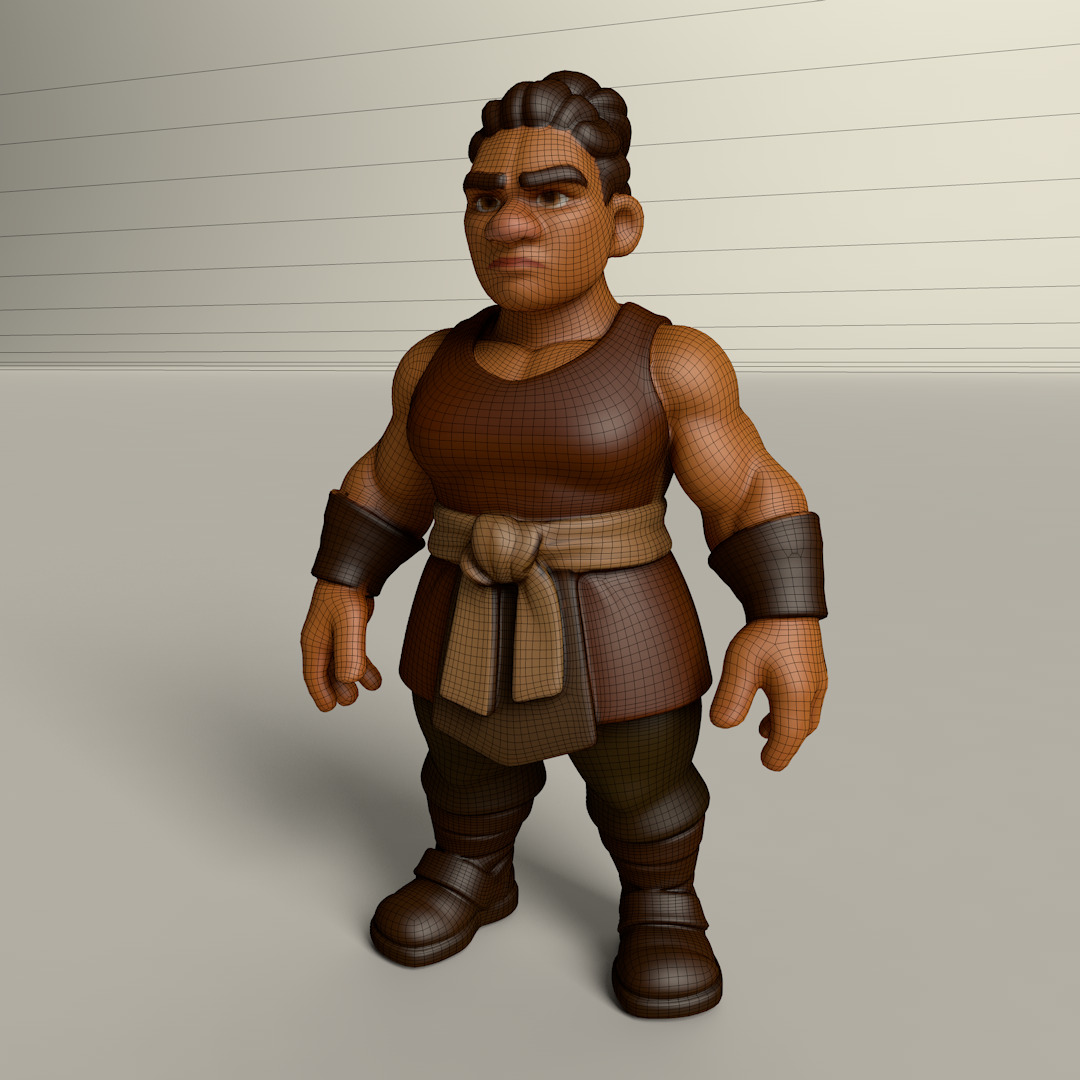 Stylized Game Ready Human Character Rigged named Testa Low-poly 3D model_2