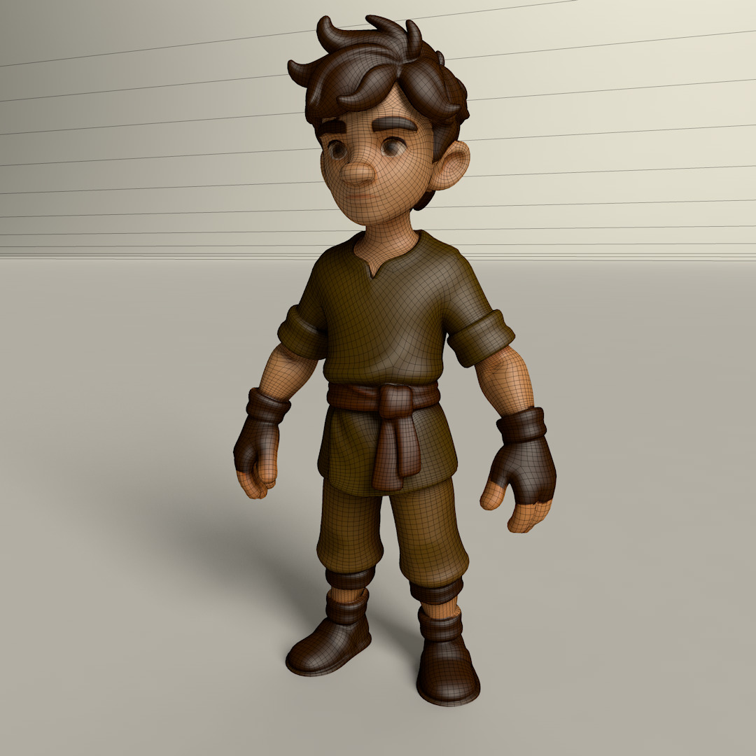 Stylized Game Ready Human Character Rigged named Tole Low-poly 3D model_2