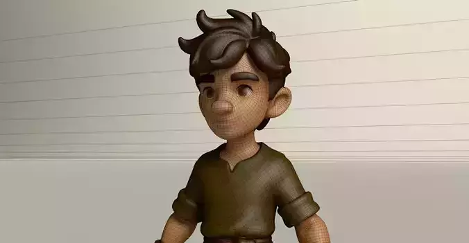 Stylized Game Ready Human Character Rigged named Tole Low-poly 3D model