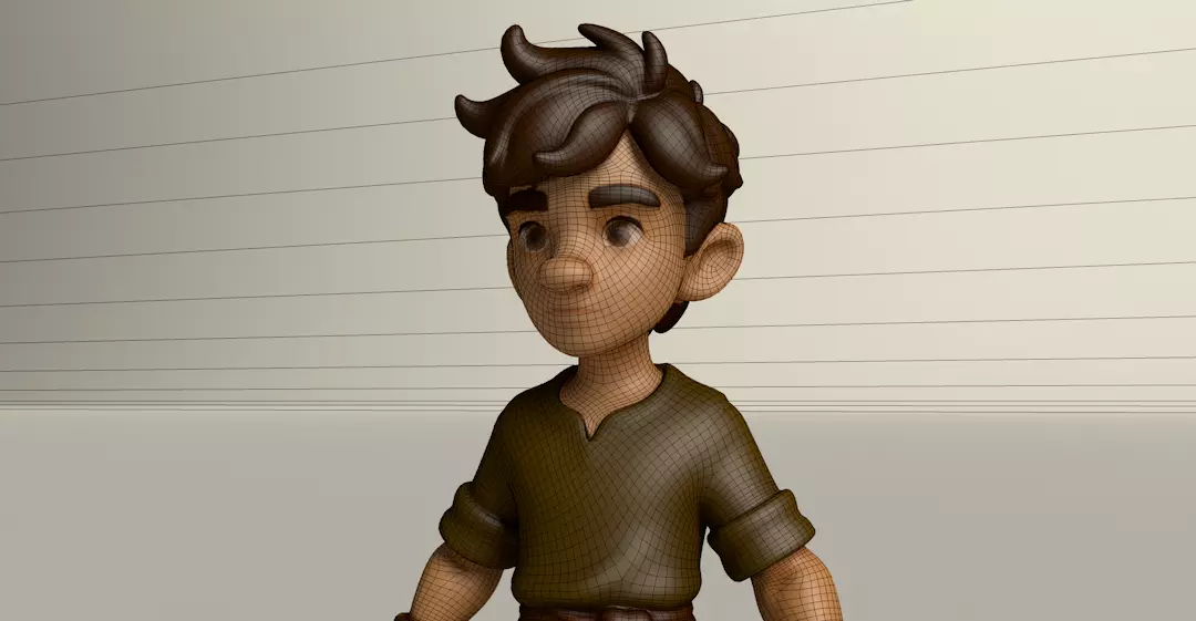 Stylized Game Ready Human Character Rigged named Tole Low-poly 3D model_0