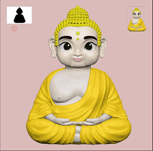 BUDHHA CUTE Low-poly 3D model