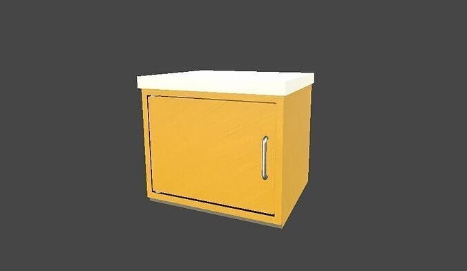 Stylized kitchen counter Low-poly 3D model